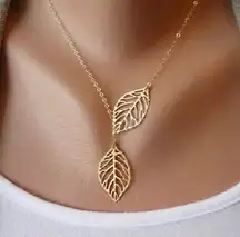 Leaf Pendants Chain Choker Necklace 