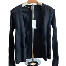 A New Day Women's Black Fine Gauge Ribbed Cardigan - Size XS - NWT