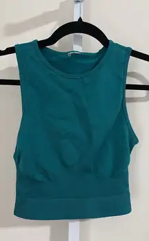 Gymshark Sweat Seamless Midi Tank in a teal