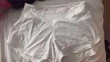 Women’s Lululemon Speed up shorts 4 tall White 