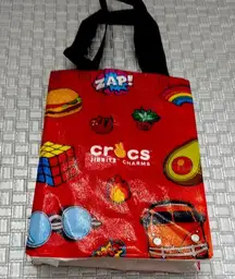 Crocs Jibbitz Charms Reusable Tote Bag Red Graphic Shopper Come As You Are