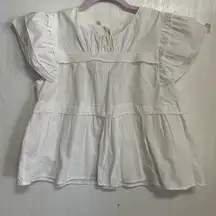 White Ruffled Women's Blouse