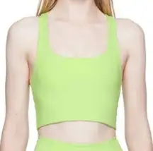 Girlfriend Collective Neon Green Crop Top Paloma Longline Sports Bra Size Medium