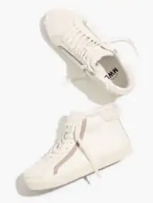 Madewell sidewalk Hightop Sneakers white leather casual unisex women’s size 7.5‎