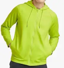 All in Motion Full Zip Hoodie Sweatshirt Lime Green Size XL