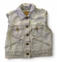 Vintage Levi’s Thrashed Distressed Denim Vest | Fits Small