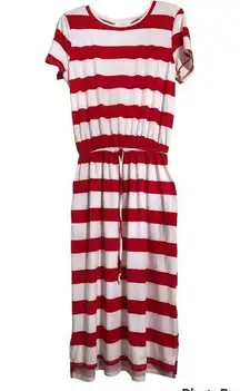 Red white strip dress size L