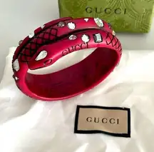 Gucci  Resin and Crystal Snake Bangle Bracelet