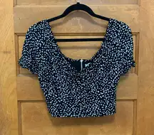 Cropped Spotted Blouse