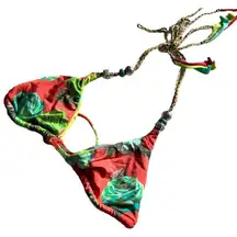 Beach Bunny Bronze Floral Triangle Bikini‎ Top