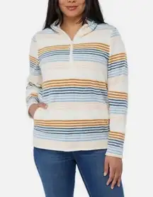 O'Neill Fleece Hoodie Pullover Lightweight Half Zip Polar Striped Beach XL
