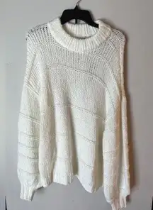 Women’s Ivory Chunky Knit Oversized Sweater Size M NEW