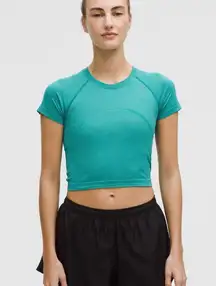 Lululemon Women's Swiftly Tech Cropped Short-Sleeve Shirt 2.0 Mint Breeze 12