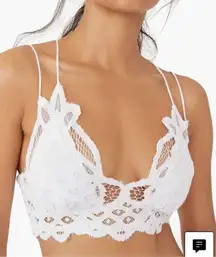 Free People Adells longline pink lacy v-neck strappy bralette