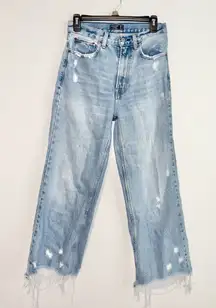 Abercrombie & Fitch Distressed Cropped‎ distressed raw hem mom jeans light 26