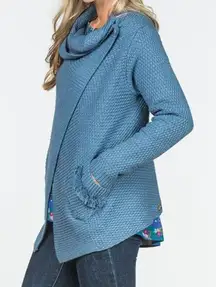 Matilda Jane Envision This Wrap Knit Cardigan Sweater Size XXL Blue