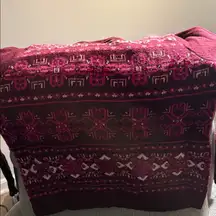 Talbots Burgundy and Pink Cowl Neck Sweater