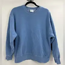 Aritzia tna sweatfleece cozy fleece boyfriend fit blue sweatshirt