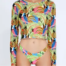 It’s Now Cool Toucan NEW Banana Mesh Surf Beach Vacation Swim Top L