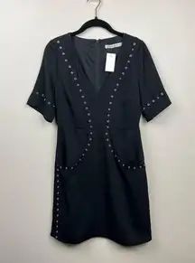 NWT Marie Oliver Metal Grommet Black Sheath Short Sleeve Dress - size 4