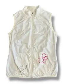 M.U SPORTS Tokyo Women’s 38 S‎ White Lightweight Golf Vest Mesh Butterfly Moose