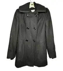 Calvin Klein  Black Wool Blend Coat