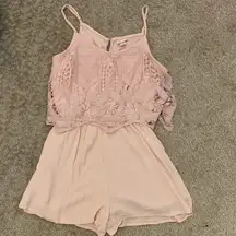 Light pink lace romper
