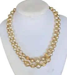 Vintage 50s faux pearls bead layered necklace special occasion mrs maisel coded
