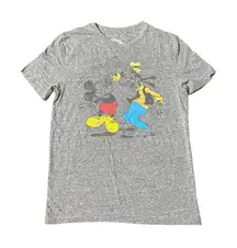 Disney Women’s Mickey & Goofy Graphic Tee Small Gray Short Sleeve