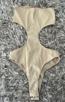 Tan Edikted Bodysuit Ribbed