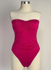 La Blanca Pink Strapless One-Piece Swimsuit Size 8