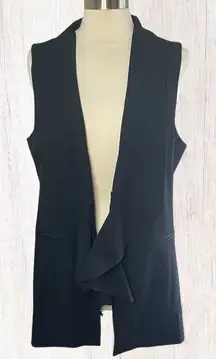 BISOU BISOU Black Ruffle Trim Women’s Vest, XL