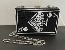 Alessia | Ace Of Spades ♠️ Beaded Clutch w/ Crossbody