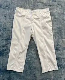 Cache White Denim Capri Size 8