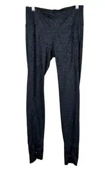 Studio by Capizio Black Gray Textured Damask Print High Rise Leggings Small S