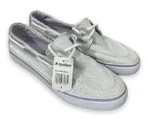 Austin Trading Co Womens Shoes Size 5 Silver Top Siders Boat‎ Sparkly NEW