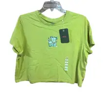 Levi Womans Crop Tee Sz L Green NWT