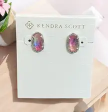 New! Kendra Scott Ellie Silver Stud Earrings in Watercolor Illusion