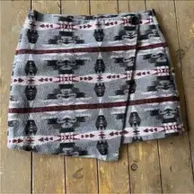 BB Dakota Aztec Wrap Mini Skirt