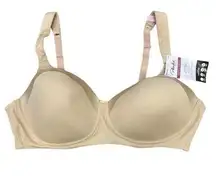 Playtex Women's T-Shirt Bra 40D Nude Beige Adjustable Straps Lined Cups