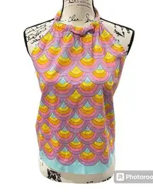 Y2K Sexy mermaid 🧜‍♀️ Trina Turk halter tie back summer top open back 🌈
