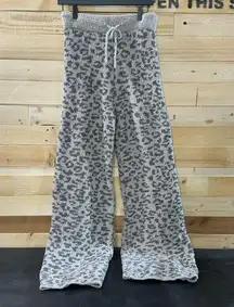 +Movies And Chill Charcoal Wide Leopard Pant