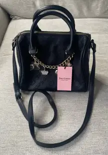 JUICY COUTURE NWT Not Your Babe Satchel Black Gold Chain‎ Purse Bag Charms