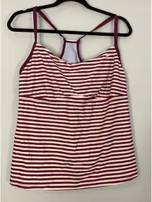 Nike Women's Plus Size 1X Striped Racerback Tank Top Swim Top