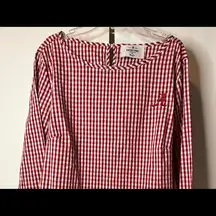 Emerson Street Red Gingham Alabama top with reversible ties. Size M. EUC,