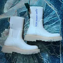 Off-White Women’s Pink Winter Boots Virgil SZ 37 USA 7 Designer “For Rainy Days”