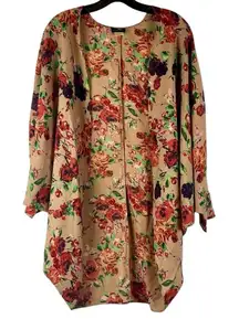 Audrey 3+1 Women's Open-Front Floral Print Cardigan