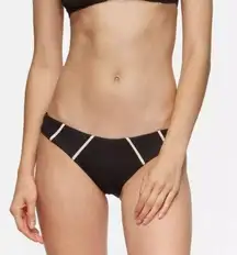 NWT Tavik Alea Black Glossy Pique Moderate Coverage Bikini Bottom - Large