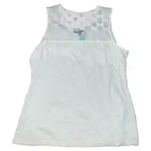 Brixon + Ivy white sheer sleeveless top