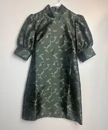 Anthropologie Sen Camo Puff Sleeve Mini Dress Sz. XS